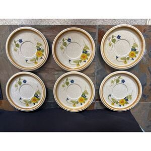 Mikasa Stone Manor Garden Bouquet Saucer Set of 6 Japan F5815